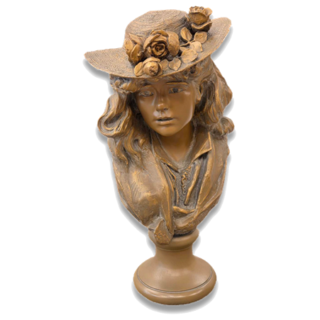 ロダン　花飾りの帽子　復刻ブロンズ